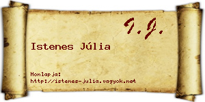 Istenes Júlia névjegykártya